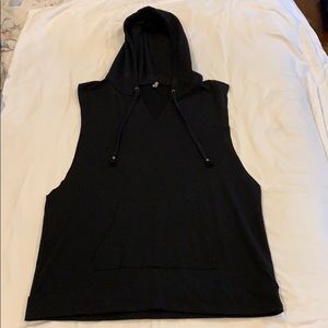 Sleeveless black hoodie